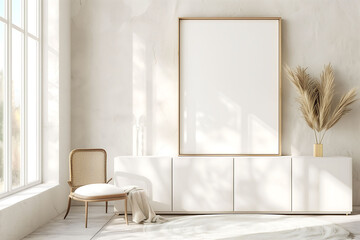 Empty Frame mockup,interior poster mockup,home mockup,3d render style,Indoor cabinets, wall paintings, logos frame