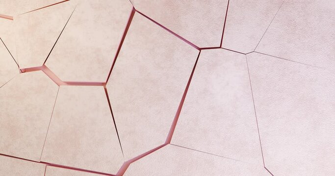 The 3D animation of the skin layer is cracking. This is a stylized render of a cosmetic brand's concept for dry, problematic skin, with the appearance of deep cracks.