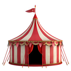 circus tent red and white stripped PNG
