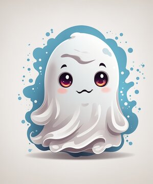 With a friendly glow, the cute ghost illuminates the darkness