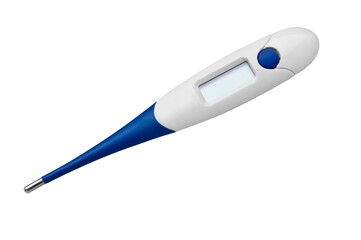 Digital thermometer on white background - clipping path