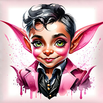 Charming Watercolor Pixies: Delightful Depictions of Tiny Fairy Goblins.(Generative AI)
