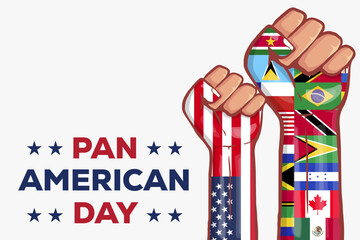 pan american day background illustration with hands