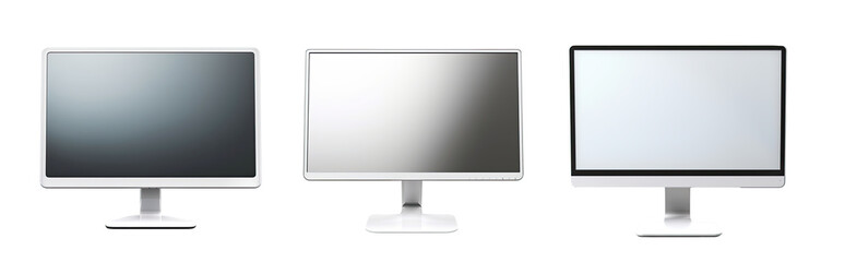 Realistic TV screen. Modern stylish lcd panel, led type. Large computer monitor display mockup. Blank television template. Graphic design element for catalog, web site, as mock up. 