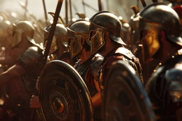 Gordijnen The Last Stand: Warriors Clash at the Hot Gates - A Legendary Battle of Bravery and Sacrifice in Ancient Sparta. © Helena