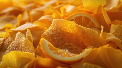 Concept of bio-based material from fruit waste of orange peel. Sustainable Fashion Made of Orange...