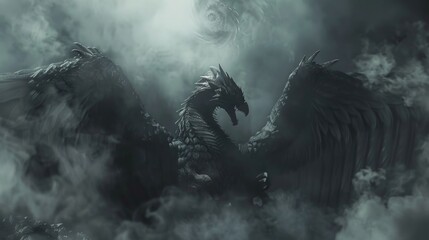 Dark Fantasy Black Dragon, Dark Fantasy Art,