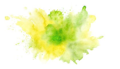 Abstract watercolor splash background. green and yellow paint stroke texture ,Wallpaper for web and game design. Grunge mud art. Macro image of pen juice. 