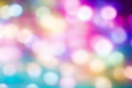 Abstract bokeh background of colorful glowing lights in soft focus in bright sunlight