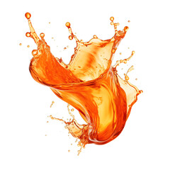 Aperol Spritz cocktail splash isolated on a transparent background, capturing dynamic orange beverage waves and refreshing summer drink droplets.
