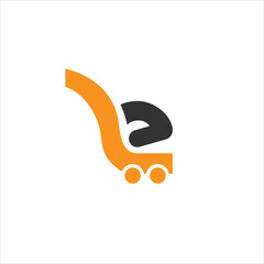 Letter E Online Shop Logo vector