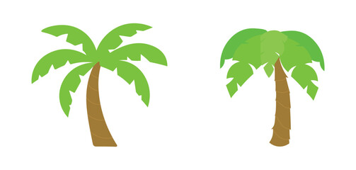 Palm trees vector set. Summer silhouette Black palm tree icon symbol vector sign isolated on white background. Vector illustration.  © azad