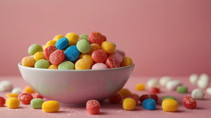 Easter candy. Multicolored sugar coated eggs filled with sugar syrup various flavors.