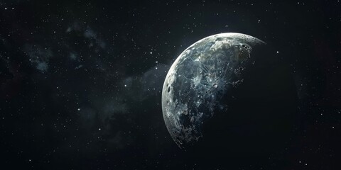 Moon against the backdrop of space close-up Generative AI