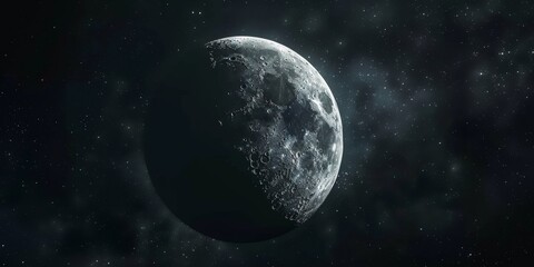 Moon against the backdrop of space close-up Generative AI - obrazy, fototapety, plakaty