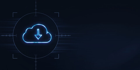 Obraz premium Cloud download refers to the process of retrieving data, files, or information from a remote server or cloud storage service to a local device or computer over the internet