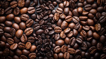 Obraz premium Mixture of different kinds of coffee beans. Coffee Background