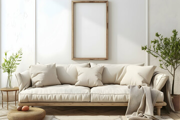 Contemporary Living Room Poster Frame Mockup