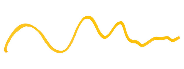 Yellow stroke brush isolated on transparent background.