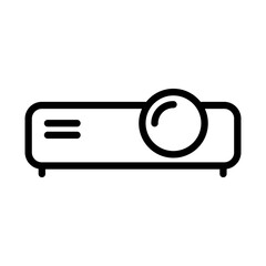 Fototapeta premium projector outline vector icon isolated on white background. projector line icon for web, mobile and ui design.