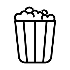 pop corn outline vector icon isolated on white background. pop corn line icon for web, mobile and ui design.