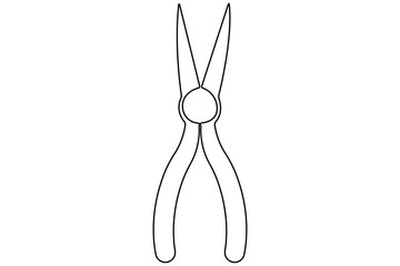 Labour day continuous one line art drawing repair use tool icon service center symbol 
