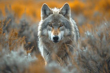 Obraz premium gray wolf in the snow