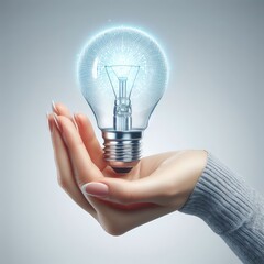 Electric led lightbulb change isolated on a white background