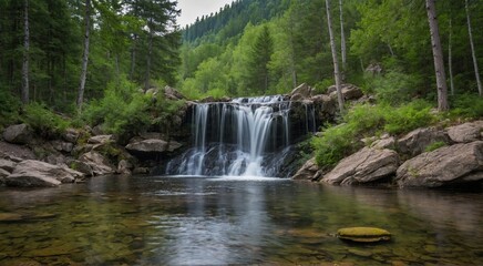 Obraz premium waterfall in the forest