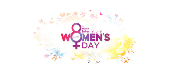 Women's day template banner background.