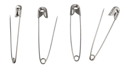 Fotobehang Metal safety pin or A safety pin isolated on transparency background. © POSMGUYS