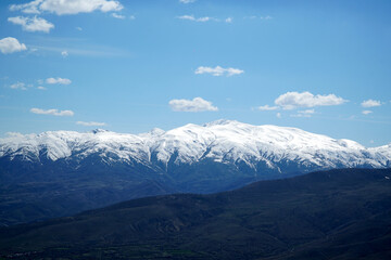 Fototapeta na wymiar Mountain valley with snowy peaks in Turkey
