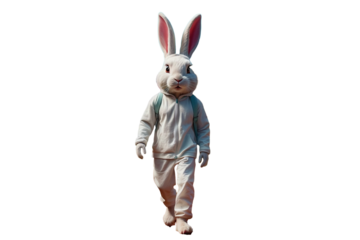 Easter Template Design with Rabbits and Chocolate Eggs, Space Text for Social Media