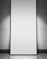 mockup roll up poster stand in white wall banner design Designing posters in empty spaces