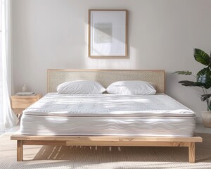 Fototapeta na wymiar Mockup frame in luxury bedroom interior, loft style, 3d render