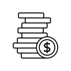 Coins icon vector stock illustration