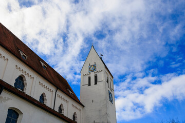 The monastery church of St Peter and Paul in the Benedictine Abbey of Thierhaupten in Bavaria on a...