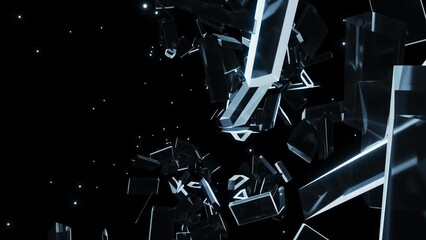 Supply title broken glass animation video