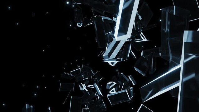 Supply title broken glass animation video