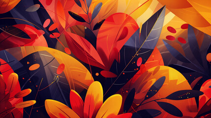Abstract background inspired by the theme of summer, incorporating vibrant colors, dynamic shapes, and playful elements  