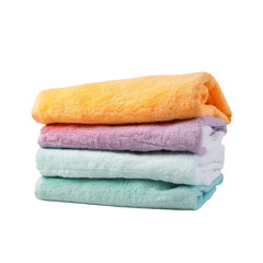stack of colorful towels, png, 