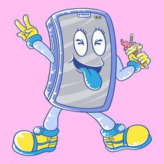 Cute Gadget Cartoon Mascot Illustration