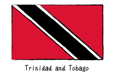 Analog hand-drawn world flag, Trinidad and Tobago