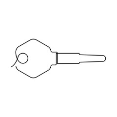 Keys continuous one line drawing of vector art