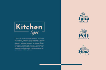 Unique Kitchen quotes logo Template Bundle Identity classic style