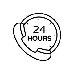 24 Hours icon vector stock illustration