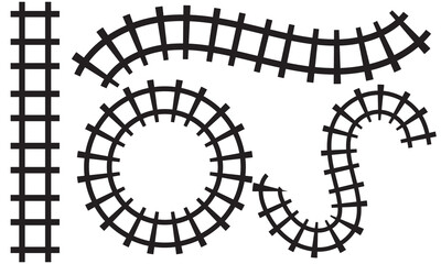 locomotive railroad silhouette track rail transport background transit route illustration. Vector illustration.