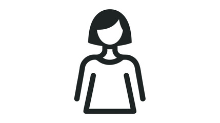 woman icon, avatar symbol. Female pictogram, flat vector sign isolated on white background. Simple vector illustration for graphic and web design.