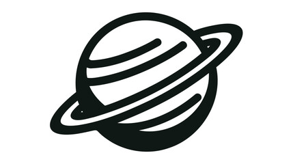 Planet Saturn with planetary ring system flat vector icon © scstay