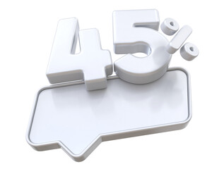 45 percentage Promotion Label Silver 3D 